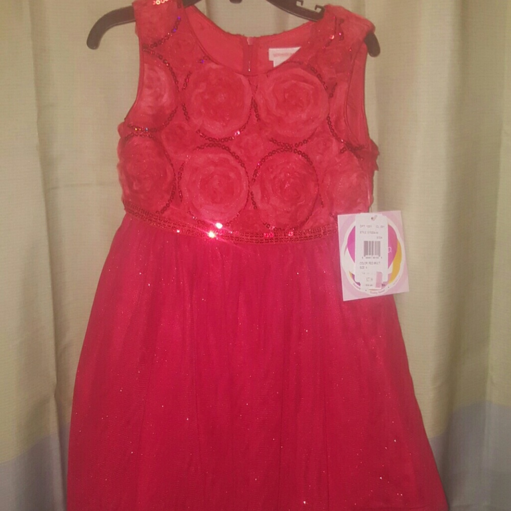 Size 4T red rose dress
